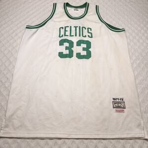 Vtg Boston Celtics Larry Bird Mitchell & Ness White 1971-72 Jersey Men’s 4 XL